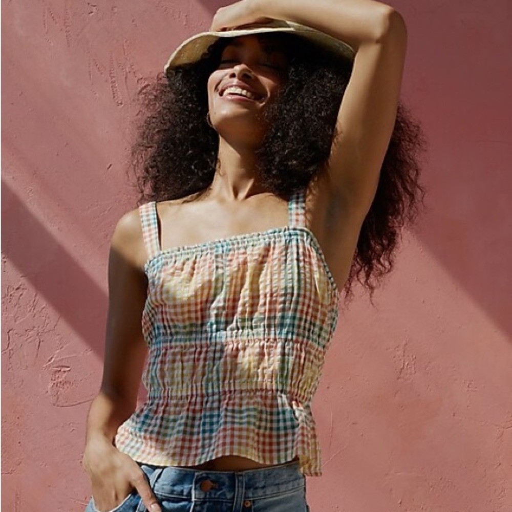 Madewell Pastel Gingham Tank Top